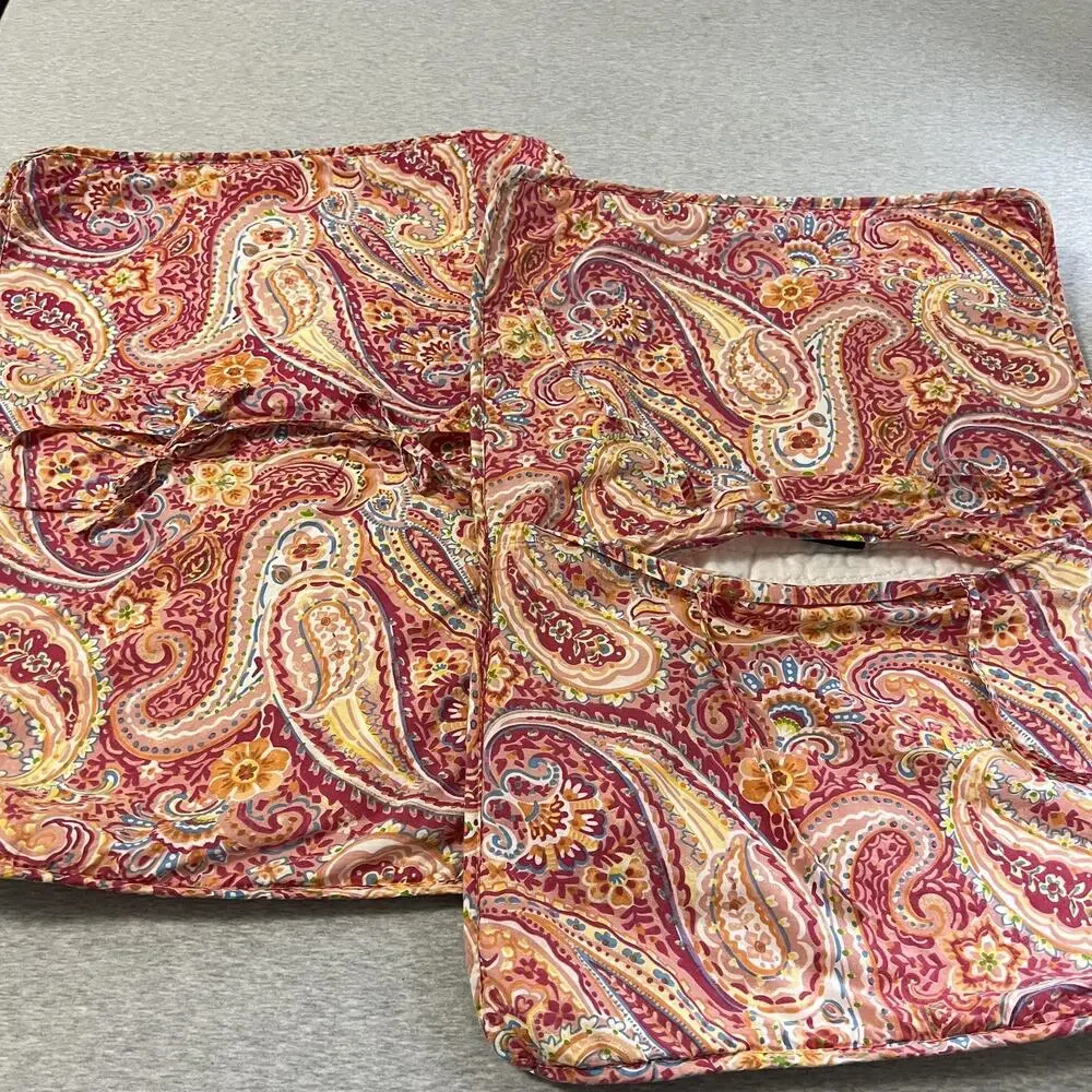 Cynthia Rowley Pillow Shams Set 2 Colorful Paisley Quilted Boho 21x28‎ Bed Dorm